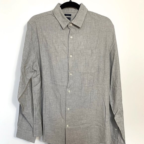 Gap NWT Standard Fit Gray Brushed Button Down Shirt Size Medium - Picture 6 of 9